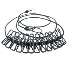 A Intrekbaar Droogrektouw met 12 Clips Draagbare Waslijn Kledinglijn voor Wasdrooglijn Camping