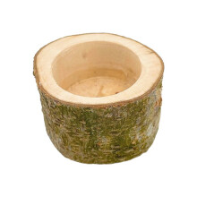 Futternapf Aus Holz für Hamster, Futternapf für Hamster, Eichhörnchen, Baumstamm, Nagerspielzeug für Kleine Tiere, Futternapf