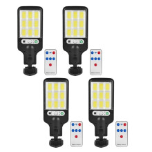 Lampione Stradale con Sensore 4 Pezzi Lampade Solari di Sicurezza Impermeabili per Esterni per La Luce Telecomandata del Percorso del Patio del
