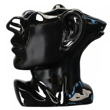 Portrait Statue Vase Pflanzgefäß Nordic Sukkulenten Blumentopf Keramik Indoor Desktop Pflanzendekoration mit Drainageloch,A