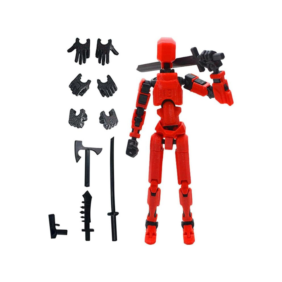 Robot Action Figure, 3D Printed With Full Articulation For Stop Motion Animation Red 4713057852220