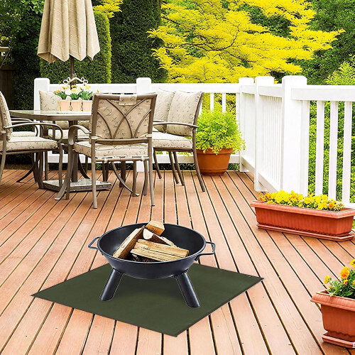 Fireproof Grill Mat for BBQ and Fire Pit, Reusable Heat Resistant Patio and Camping Surface Protector 1