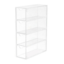 Brillen-Aufbewahrungsbox, Acryl-Brillenetui, Transparenter Brillenhalter, 4 Schichten, Große Brillen-Organizer-Box