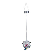 Luce A Sfera Rotonda Sospesa da Giardino con Farfalla con Lampada da Tessitura Luce Notturna Decorativa Solare per Esterni In Metallo Decorativo B