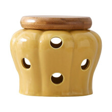 Keramische Knoflook Voorraadpot met Deksel Holle Opengewerkte Knoflookkop Gember Chili Peper Voorraadpotten Kaars Lampenkap