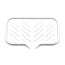 Self Draining Soap Bar Holder Silicone Kitchen Sink Soap Dish Tray Counter Organizer L White