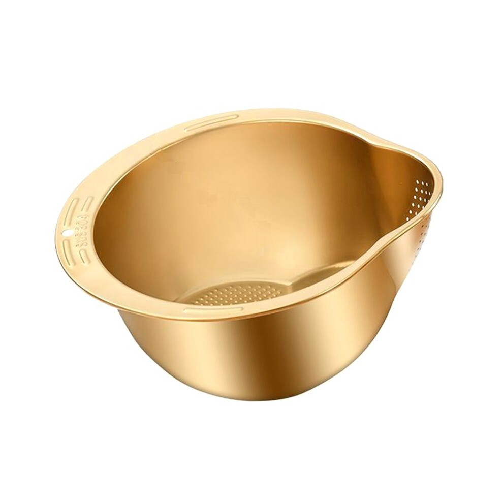 Multi-Use Basin Rice Washing Bowl Vegetable Washer Metal Colander Stainless Steel Vegetable Strainer Kitchen Tool