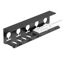 Under Desk Cable Management Metal Cable Tray Under Desk with Clamp Power Strip Cord Holder No Drilling Sturdy Spacious L