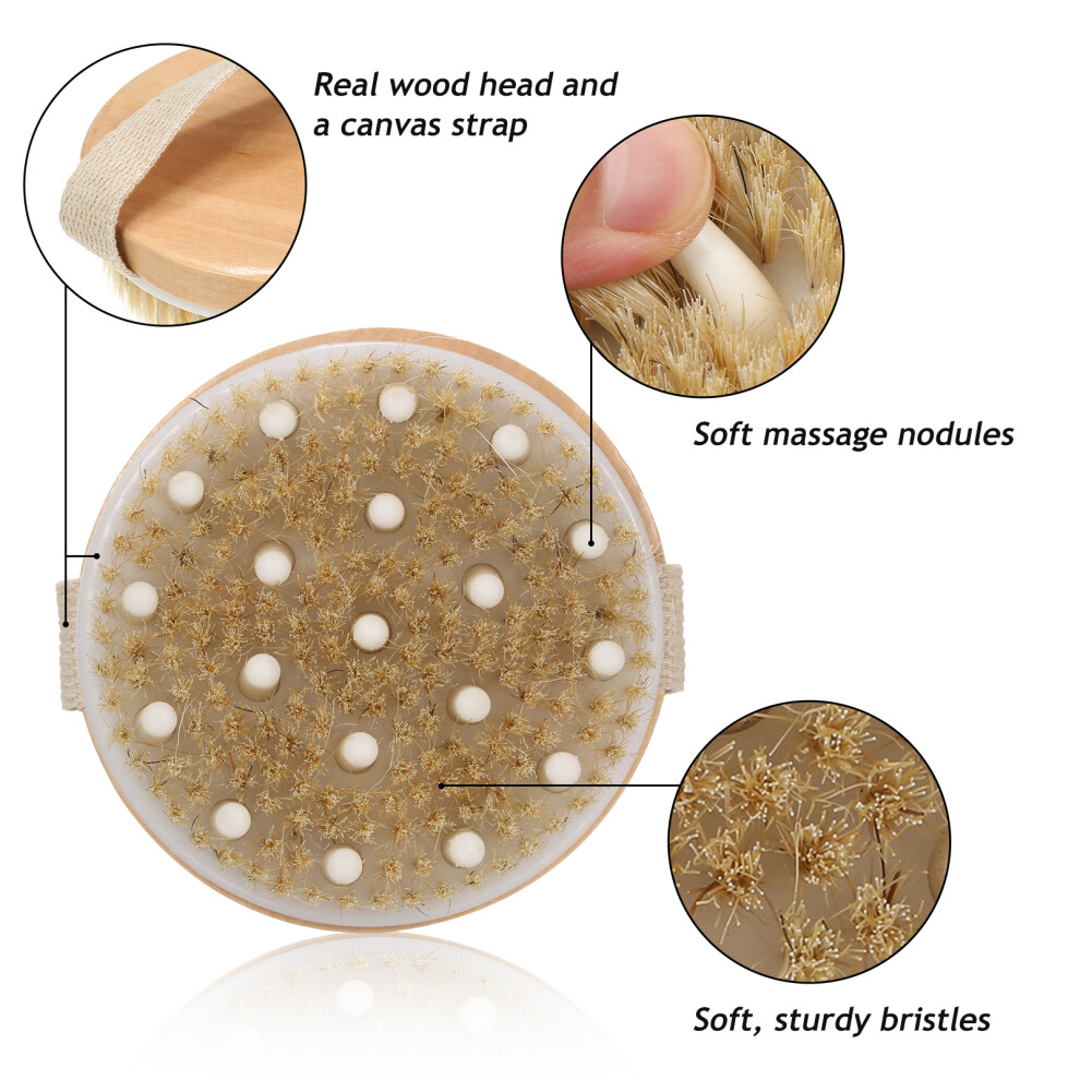 Natural Beech Bristle Body Brush for Deep Cleansing & Massage