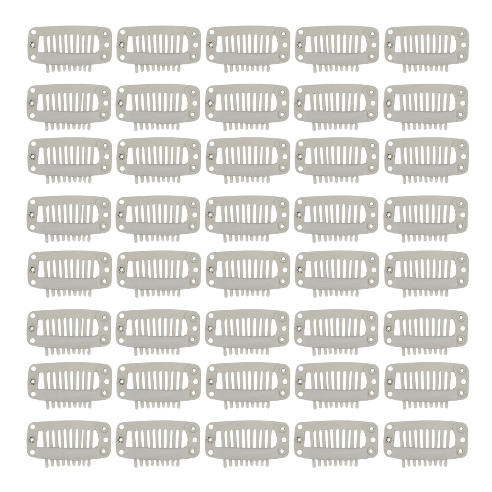 Hair Extension Clips 9 Teeth Snap Comb Good Quality Metal Snap Hair Clips With Soft Rubber For Wigs Hair Extensions Invisible Secure Hold DIY