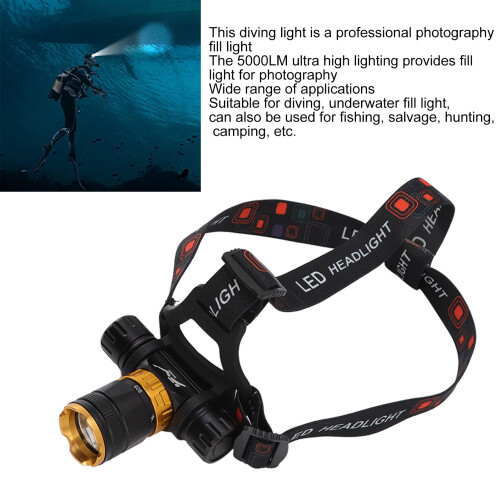 Underwater Dive Torch 5000LM 5 Light Modes IPX8 Waterproof 100M Reach 2