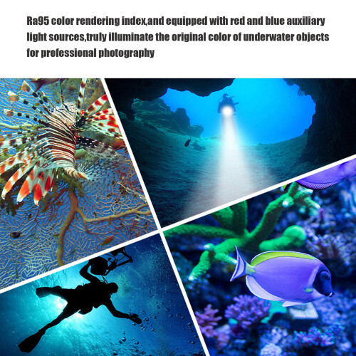 Underwater Dive Torch 5000LM 5 Light Modes IPX8 Waterproof 100M Reach 1
