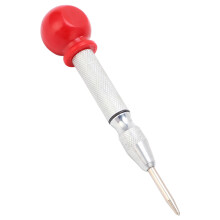 Spring-Loaded Reinforced Steel Center Punch, 2.6x13cm, Silver