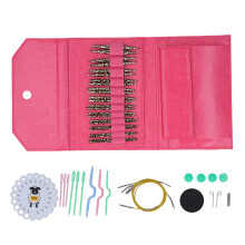 Interchangeable Knitting Needle Set, Birch Wood Circular Needles for Seamless Crafting Experiences, Includes Portable Project Bag for On-The-Go