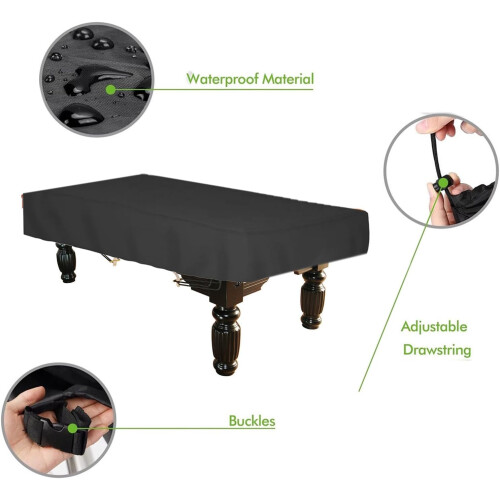 Billiard Table Cover Oxford Cloth Drawstring 7ft Waterproof Pool Table Protector 2