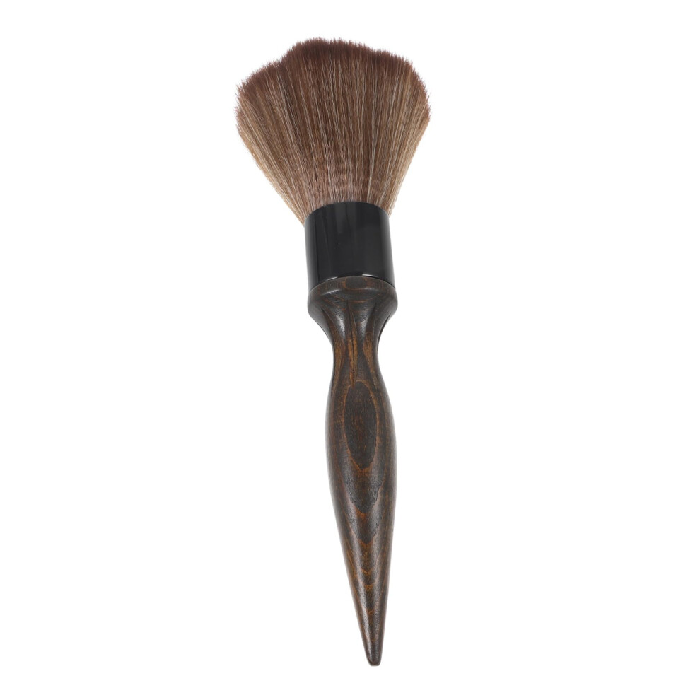 Unisex Barber Neck Duster Brush With Soft Fiber Bristles And Ergonomic Wooden Handle For Salon And Home Use