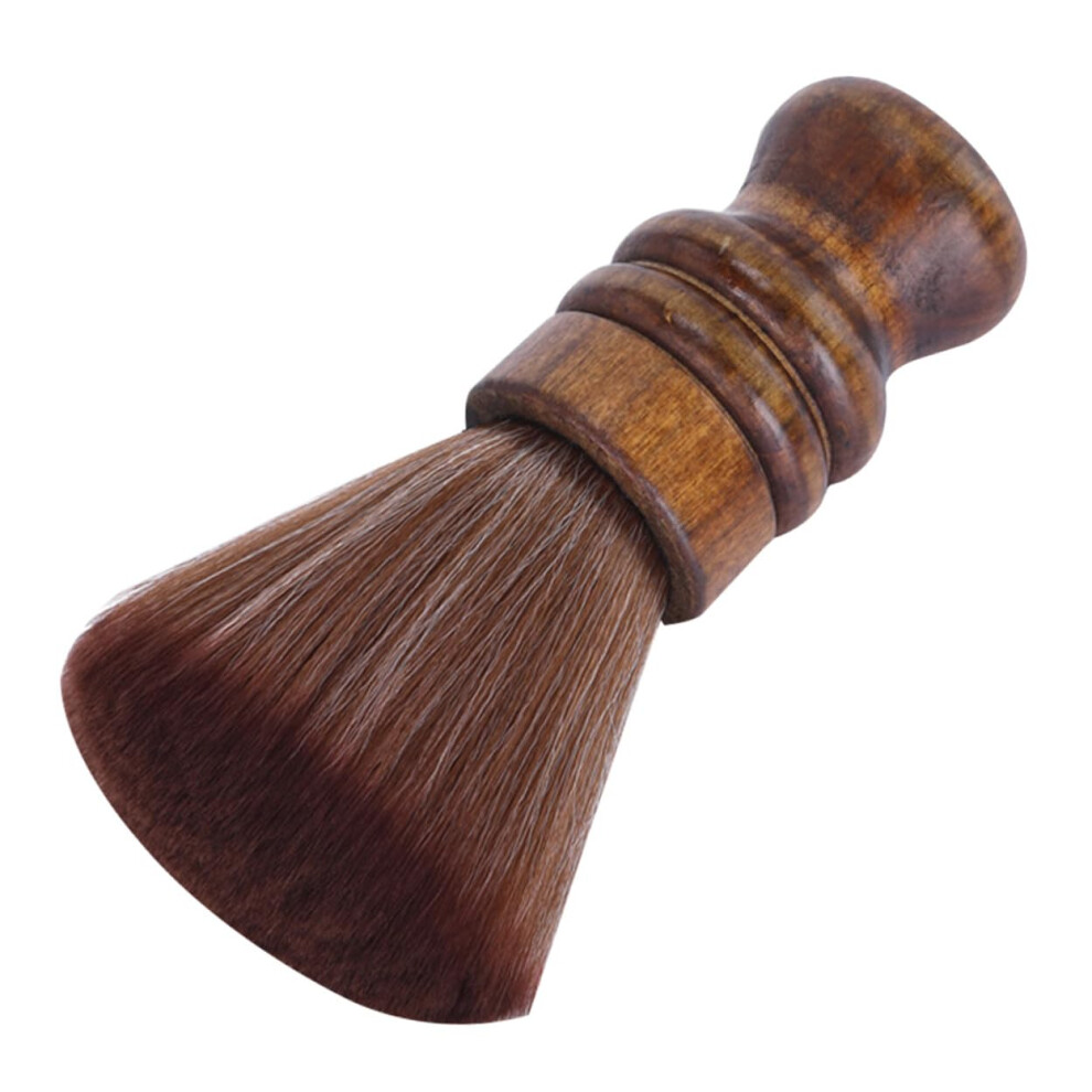 Barber Neck Duster Brush with Soft Fiber Bristles and Ergonomic Wooden Handle for Easy Hair Removal