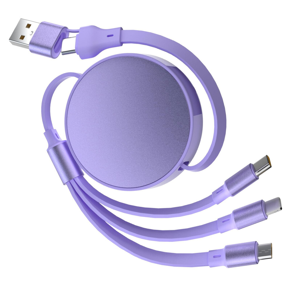 100W 6In1 Retractable Fast Charging Cable Pd 3.0, 1.1M, Tangle Cord For Phone 516 Plus, Mabook, Pad, Galaxy 9347817403817