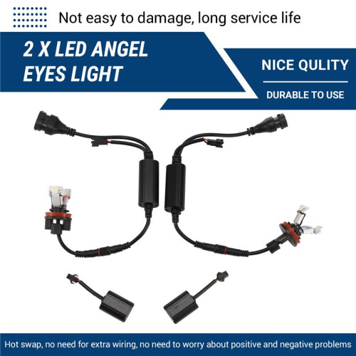 2 Stück Auto LED Angel Eye Licht 6000K H8 Glühbirne für  E82 E87 E90 E91 E92 M3 E93 E60 E61 E63 E70 X5 E71 X6 E89 Z4 2