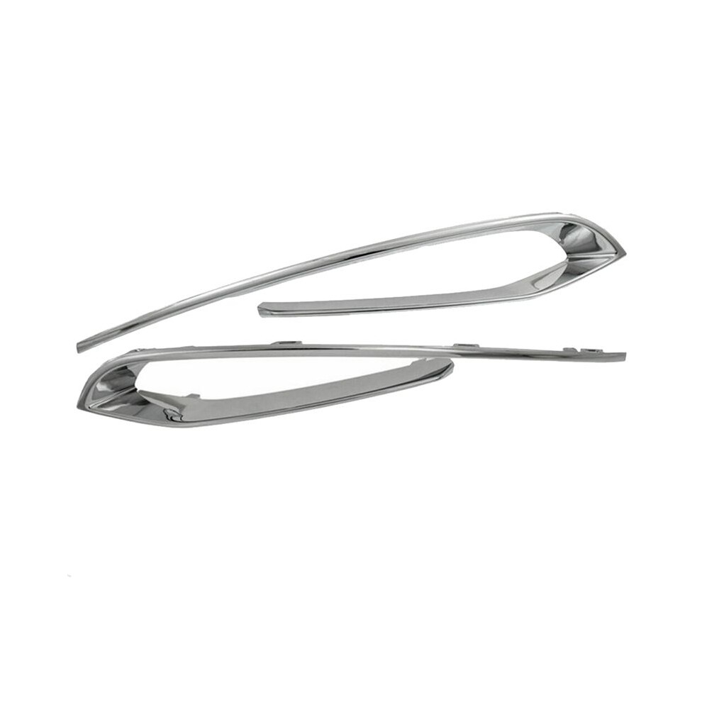 1Pair Front Bumper Fog Lamp Eyebrow Cover Trim For 5 Series F10 F18 520Li 525Li 2014-2017 Mesh Chrome Strip Light 6033001503892
