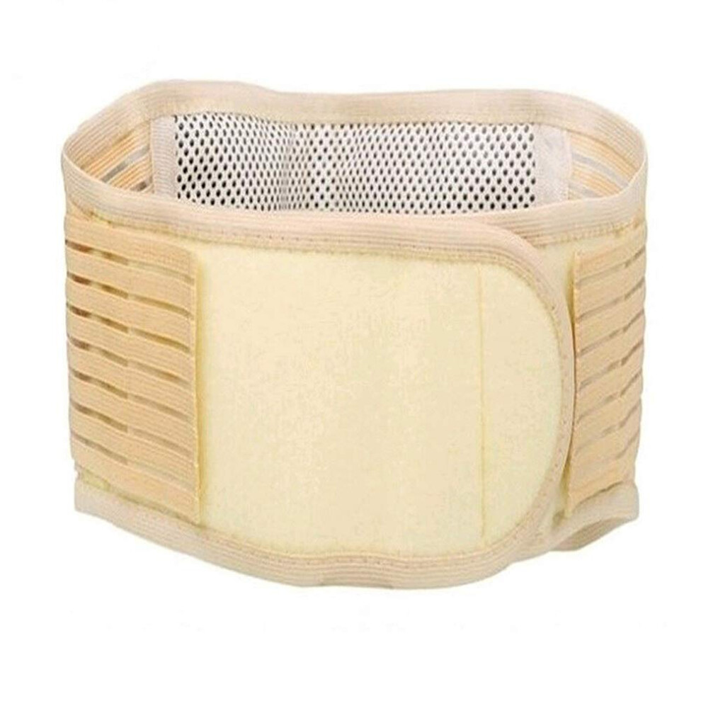 Lumbar Brace Magnetic Self Heating Abdominal Muscle Trainer Fat Burning Waist Yellow Size L