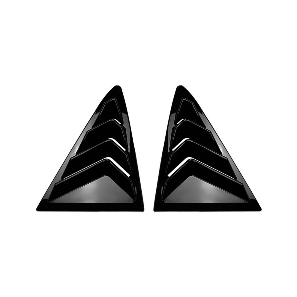 Car Rear Triangular Window Louvers Shutters Blinds Cover Trim For Fiesta Mk8 2018+ Glossy Black 6033906076682