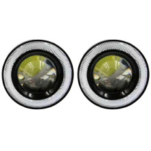 1 Pair 3.5 Inch Car LED Fog Light 12V with COB Angel Eyes Ring Lens 30W High Brightness COB Chip Light White Light