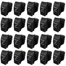 20X 12V 20A Winch in Winch Out -OFF- Rocker 7 Pin LED