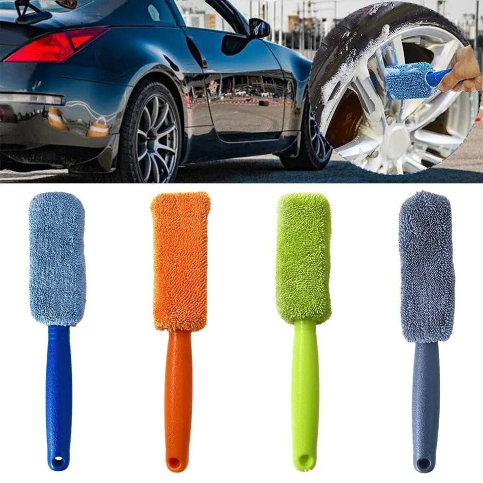 Car Wheel Cleaning Brush With Microfiber Bristles For Deep Dirt Removal And Soft Rim Care Orange 9199774977227