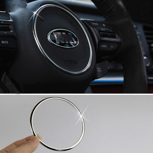 Stainless Mirror Chrome Interior Steering Wheel Circle Cover Trim for  K5 Optima 2016-2018 1