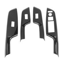 4Pcs Carbon Fiber Car Door Window Lift Panel Cover Trim for 9Th 2012 2013 2014 LHD