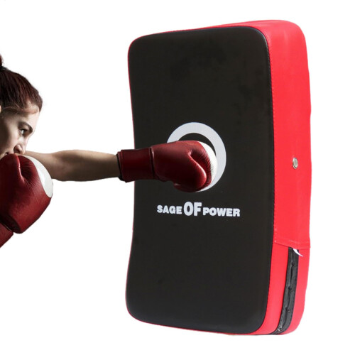 Boxing Punching Pad Curved Blocking Pad Protective Sparring Coaching Pad Red Kick Shield For Beginner Training