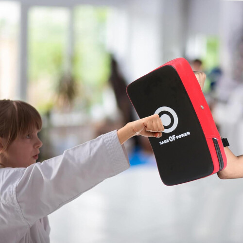 Boxing Punching Pad Curved Blocking Pad Protective Sparring Coaching Pad Red Kick Shield For Beginner Training 1