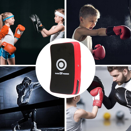 Boxing Punching Pad Curved Blocking Pad Protective Sparring Coaching Pad Red Kick Shield For Beginner Training 2