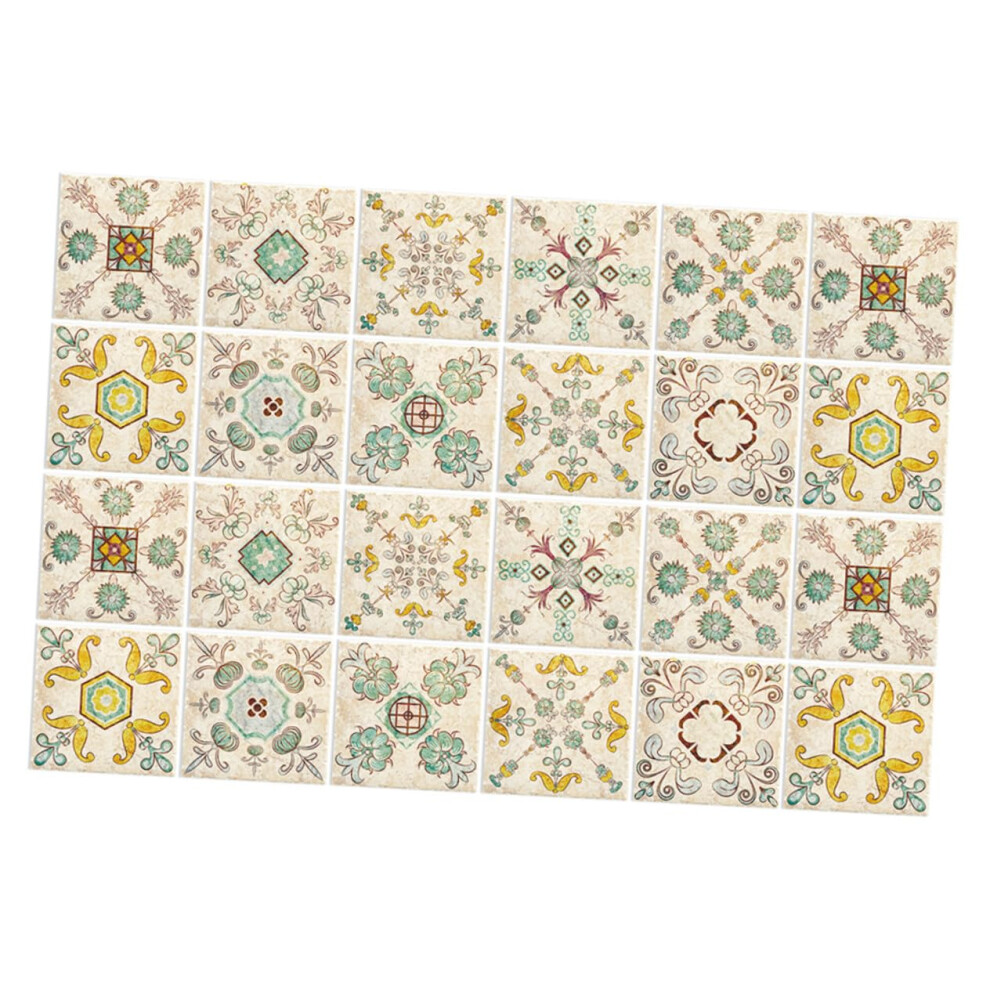 Peel And Stick Tile Stickers 24Pack Retro Selfadhesive Wall And Floor Decals For Kitchen Bathroom Home Decor No Residue 9382693239426
