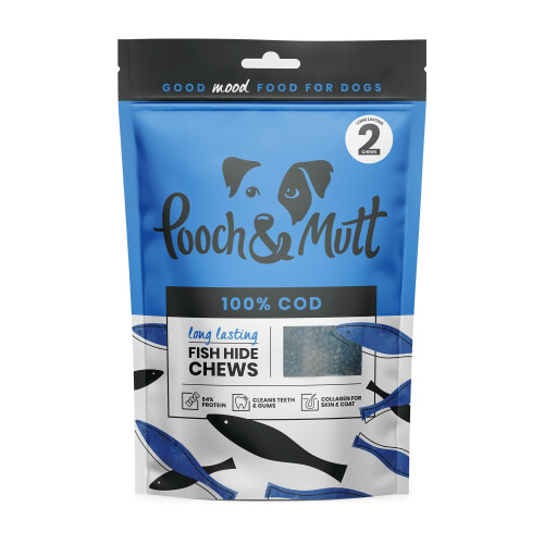 Pooch & Mutt Pooch & Mutt - Cod Hide Chew Treat, Long Lasting Fish Hide Chews for R