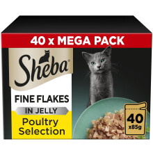Sheba Fine Flakes in Jelly – Poultry Collection – Wet cat food pouches