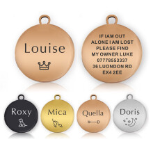 Personalised Dog Tags for Pets Engraved UK Cat Dog Name Tag Identify T
