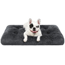 KSIIA Small Calming Dog Bed for Crate, Fluffy Washable Mattress, Long