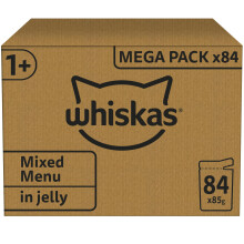 whiskas 1 plus Adult Mixed Selection in Jelly 84 Pouches, Adult Wet Ca