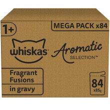 WHISKAS Cat Pouches Fragrant Fusion in Gravy 84x85g – Tasty Wet Cat Fo