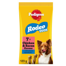 Pedigree Rodeo Duos - Dog Treats - with Chicken & Bacon - 70 Sticks (P