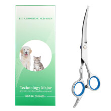 Dog Grooming Scissors with Safety Round Tip, Pet Dog Cat Curved Groomi