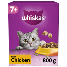 Whiskas 7+ Chicken Pack of 5 x 800 g Bags, Senior Cat Dry Food