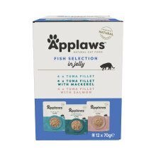 Applaws Natural Wet Cat Food Pouch, Fish Selection in Jelly 70 g (12 x