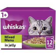 Whiskas 1+ Mixed Selection in Jelly 48 x 85 g Pouches, Adult Cat Food,