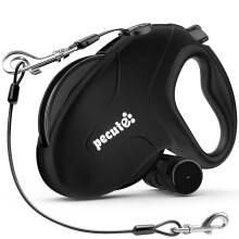 Pecute 10m/32ft Retractable Dog Lead with Poo Bag Holder, Chew Proof D