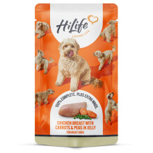 HiLife Adult Wet Dog Food, Chicken Breast with Carrots and Peas in Jel