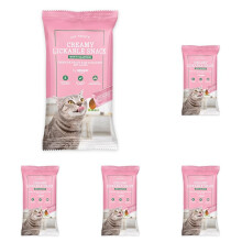 by Amazon Cat Treat - Lickable Snack - Salmon 5x15g, 75g (Pack of 5) |