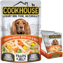 COOKHOUSE 100% Natural & Complete Luxury Wet Dog Food - 15 x 100g - Ch